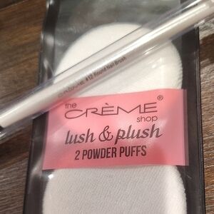 Lush & Plush Powder Puffs with Nail Brush - White
